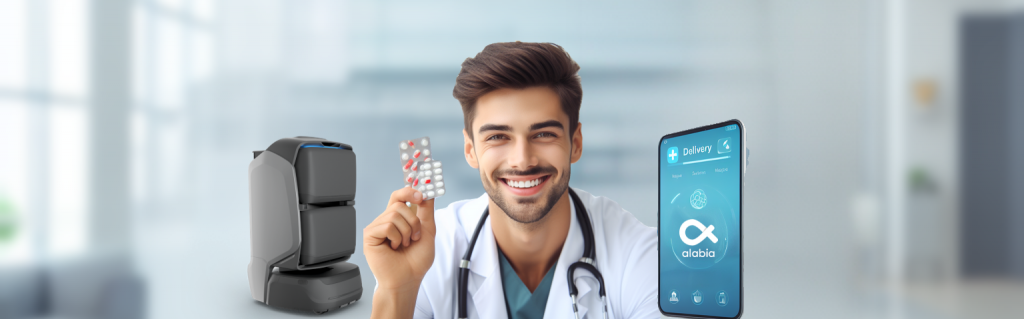 Banner Robô de Delivery de Medicamentos