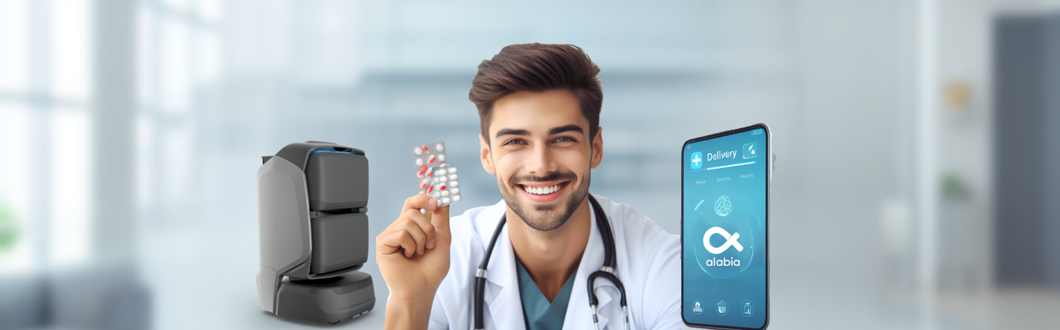 Banner Robô de Delivery de Medicamentos